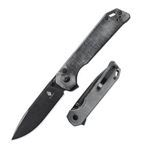 Kizer Begleiter (XL) EDC Pocket Knife, Micarta Handle Folding Knives with Flipper, 154CM Steel V5458c1 (Black)