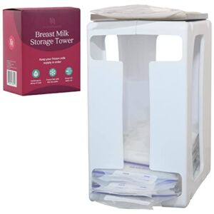 Breast Milk Storage Tower – Convenient Storage for Milk Freezer Bags – Efficiently Store Milk in Breast Milk Freezer Organizer Tower – Breast Milk Storing Containers for Up to 60 oz of Milk