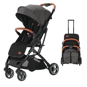 Blahoo Lightweight Baby Stroller, Folding Compact Travel Stroller for Airplane, Umbrella Stroller for Toddler（Dark Black）