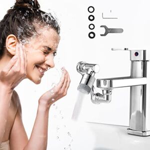 1080° Rotating Universal Faucet Extender with 2 Modes, Wide Range Angle Adjustment Faucet Aerator, Kitchen Tap Splash Filter, Faucet Bubbler, 3 different threads of 20/22/24mm