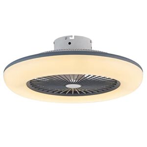 CROSSIO Enclosed Ceiling Fan with Lights Low Profile Fan Light with Remote Dimmable LED Chandelier Ceiling Fan Bladeless Flush Mount Ceiling Fan for Bedroom Dining Room Living Room