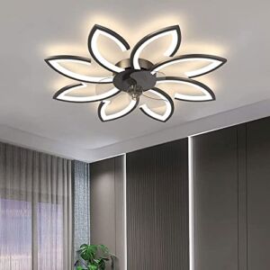 90 Cm Chandelier Ceiling fan with Remote Control Dimmable Led Ceiling Blades Design DC Reversible 6 Speed Led flower Ceiling Lamp fan Chandeliers for Bedroom Kitchen, [Energy Efficiency Class A ++]