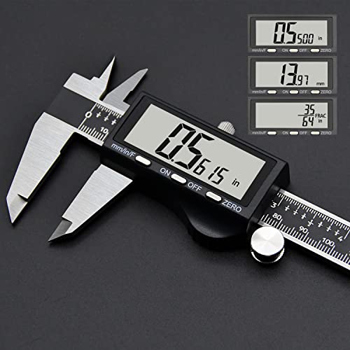 Digital Calipers 6 inch, Electronic Caliper Measuring Tool 150mm, Micrometer Fraction/Inch/mm with Large LCD Screen, Extreme Accuracy | The Storepaperoomates Retail Market - Fast Affordable Shopping