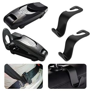 Monohomi Car Seat Belt Adjuster 2 Pack with 2 Car Hooks, Universal Seat Belt Clips and Belt Locator for Shoulder Neck Comfort, Seatbelt Adjuster for Adults, Kids