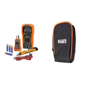 Klein Tools 69149P Multimeter Test Kit, Klein Digital Multimeter, Noncontact Voltage Tester and Outlet Tester, Leads and Batteries Included & 69401 Multimeter Carrying Case