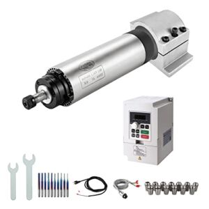 CNC Spindle Motor Kits, 110V 1.5KW Air Cooled Spindle CNC Spindle +110V 1.5KW VFD+Φ65mm Clamp Mount +Collet Set ER11+ Drill bits+ Wires+ Wrenches for CNC Router Machine