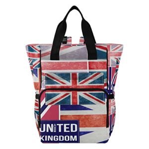 United Kingdom Flag Design Diaper Bag Backpack,Durable Nappy bag Nurse bag, Mommy bag for baby care