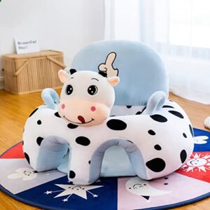 Cute Cartoon Animal Shaped Baby Learn to Sit up Chair Thick Stuffed Plush Sofa Lovely Infants Soft Floor Lounger Back Head Support Sitting Seat with Stuffing Inside for Toddler Boys Girls 3-24 Months