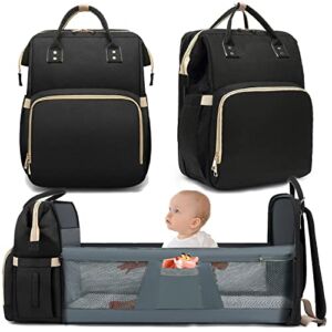 Diaper Bag Backpack with Changing Station, Large Black Baby Bags for Girl Boys Dad Mom, Baby Shower Gifts, Baby Registry Search, Baby Stuff for Newborn Essentials Must Haves Items