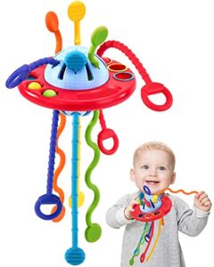 Baby Toys 12-18 Months – Baby Sensory Toys Silicone Pull String Toys Montessori Toys for 1 Year Old Boy Baby Activity Sensory Toys for Toddlers 1-3 Travel Toys Motor Skills Toys 1 Year Old Girl Gifts