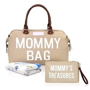 Mommy Bags For Hospital Mom Bag for Labor And Delivery, Mommy Bag Diaper Bag Tote With Baby Essentials Blanket And 1 Organizing, Ideal Large Waterproof Mommy Bag For Mom And Maternity Travel(WHITE)