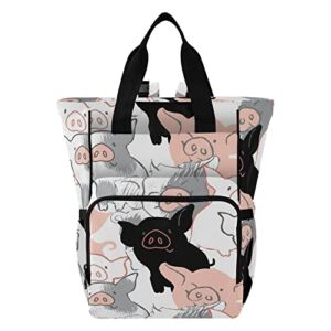 Pigs Diaper Bag Backpack Baby Boy Diaper Bag Backpack Tote Shoulder Nappy Bag Multifunction Travel Back Pack with Insulated Pockets for Mom Gifts