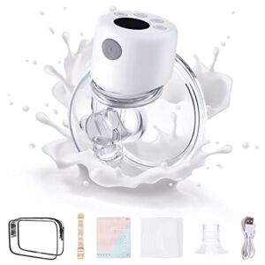 Wearable Breast Pump Electric Hands Free Breast Pump 2 Mode & 9 LevelsWireless Breast Pump LCD Display Breast Pump Adjustable for Comfortable Pumping, Low Noise, 24mm Flange