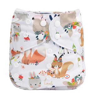 2 to 7 Years Old Cloth Diaper Nappy Pocket Reusable Washable Junior Big Baby Kids Toddler (Foxes Bunnies)