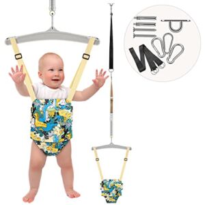 Baby Jumper and Johnny Jumper with a Ceiling Hook，Baby Door Jumper Suitable for Indoor and Outdoor Infant Jumper, Update Doorway Jumper (Adjustable Height）