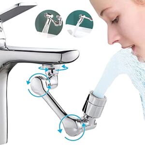 Winkoox 1080 Rotating Faucet Extender with 2 Water Outlet Modes Universal, Large Angle Rotating Splash Filter Faucet Aerator, Swivel Tap Aerator, Adjustable Shower Head