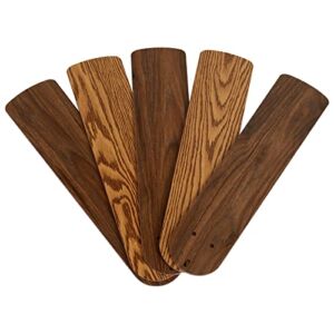 52-Inches Ceiling Fan Blades 5 Pcs Replacement Fan Blades Accessory For Replacing Fan Blade, Light/Dark Walnut Color