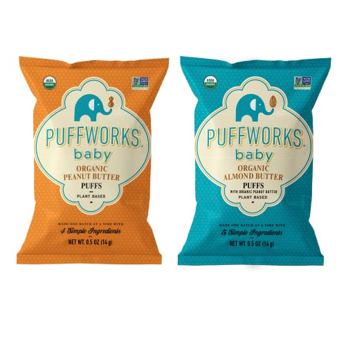 Puffworks baby Organic Peanut Butter Puffs and Puffworks baby Organic Almond Butter Puffs Bundle | The Storepaperoomates Retail Market - Fast Affordable Shopping