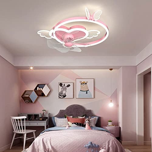 KAPOHU Cartoon LED Ceiling Light with Fan，Ceiling Lamp with 3 Dimmable，Creativity Fan Ceiling Lamp, Dimmable Ceiling Fan with Lamp Ø50cm [Energy Efficiency Class A] (Color : Pink) | The Storepaperoomates Retail Market - Fast Affordable Shopping