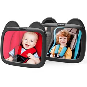 𝟮𝟬𝟮𝟮 𝗨𝗽𝗴𝗿𝗮𝗱𝗲𝗱 Baby Car Mirror 2 Pack – Safely Monitor Infant Child in Rear Facing Car Seat,Wide Angle Adjustable Baby Mirror for car,Secure and Shatterproof