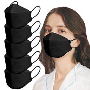 Black Mask 50 Pcs Disposable Face Masks 4 Layers Safety Mask