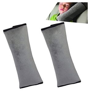 Seatbelt Cover for Kids Pack of 2 -Toddler Travel Seatbelt Pillow Cushion, Cars Belt Safety Reversible Strap Covers Pad Protector, Sleeping Neck and Shoulder Support Pillow for Adults (Grey)