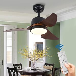 Quiet Ceiling Fan with LED Light ,Ceiling Fan with DC Moter can be Used Indoors and Outdoors 36 inch Large Air Volume Remote Control for Kitchen Bedroom Dining Room Patio(IP44 Waterproof )