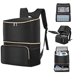 Wolka Breast Pump,Breastmilk Cooler Bag，Double Layer Pumping Bag Fit Most Breast Pumps Like Medela, Spectra S1,S2, Evenflo