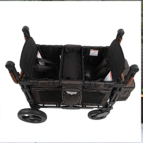 Keenz XC Luxury Kids Stroller Wagon for 2 High Back Removeable Seats 5-Point Safety Harnesses, Push/Pull, Snack Tray, Storage, UV Protected Canopy System & Blackout Panels, Charcoal Black | The Storepaperoomates Retail Market - Fast Affordable Shopping