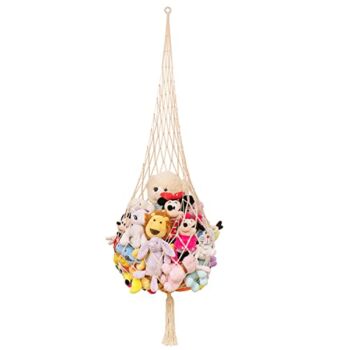 Novel Stuffed animal Net or Hammock Macrame Plush Toy Display- One Hook Only! Convenient for Corners, Walls and Ceiling Hanging Net, stuff animal storage for kid room Bedroom Playroom | The Storepaperoomates Retail Market - Fast Affordable Shopping