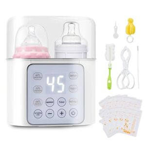 Baby Bottle Warmer Portable Bottle Warmer for Breastmilk and Formula with Timer,Milk Warmer,Keep Warm 24 Hours,Fast Baby Food Heater & Defrost Fit All Baby Bottles (0.65)