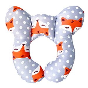 Chapver Baby Travel Pillow, Infant Head and Neck Support Pillows for Car Seat, Pushchair, Gift for 0-1 Years Old Baby, Fox