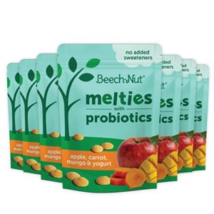 Beech-Nut Baby & Toddler Snack, Apple Carrot Mango & Yogurt, Melties with Probiotics, 1 Ounce Bag (Pack of 7)