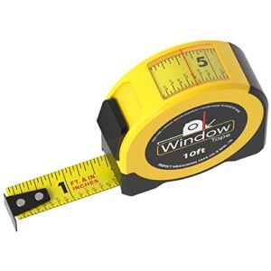 Perfect Measuring Tape – Window Tape Measure – 10 ft Steel – Easy-Read Fractional Tape Measure with Feet & Inches – Great for Measuring Windows, Doors, & Cabinets – Inside & Outside Measurements