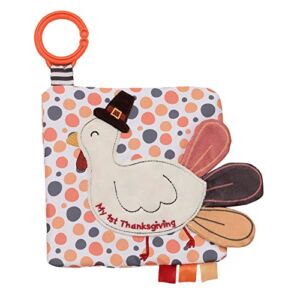 Baby Starters Little Me Soft, Crinkle Travel Toy with Tabs and Hook (6.5 inch)- My First Thanksgiving, Turkey