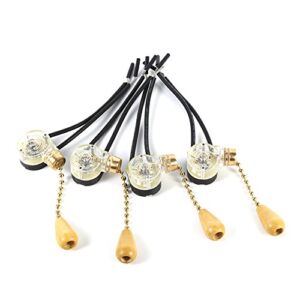 4Pcs Ceiling Fan Light Switch,with Pull Cords for Ceiling Light Fans Lamps and Wall Lights Pull Chain Switch Control Replacement On-Off with Pull Chain