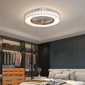 TJLSS LED Ceiling Fan with Light App and Remote Control for Bedroom Wind Speed Adjustable Infinitely Dimming Lamp