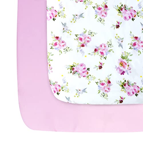 Pack and Play Sheets/ Mini Crib Sheets Girl, Stretchy Pack n Play Playard Fitted Sheet, Compatible with Graco Pack n Play, Soft and Breathable Material, Floral | The Storepaperoomates Retail Market - Fast Affordable Shopping