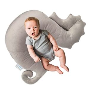 ChildLike Nursing Pillow,Seahorse Breastfeeding Pillows and Positioner,Breastfeeding and Bottle Feeding,Propping Baby,Tummy Time,Infant Support Pillow(Grey)