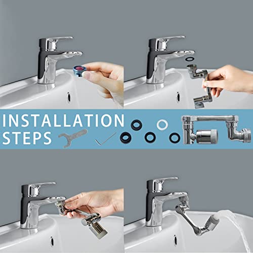 Lifeadhoc Faucet Extender Aerator, 1440° Universal Swivel Robotic Arm Sink Faucet Extension Aerator & Sprayer Attachment for Kitchen, Bathroom, Laundry with 2 Water Outlet Modes | The Storepaperoomates Retail Market - Fast Affordable Shopping