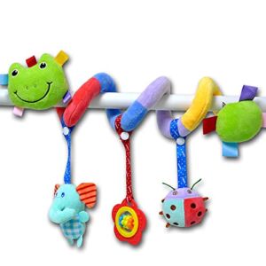 Chosimo Infant Stroller Car Seat Toys Baby Toys,Baby Crib Toys,Baby Spiral Plush Toys,Newborn Sensory Toy,Hanging Toys Stroller Around Rattle Bell Toy for 0 3 6 9 12 Months Girls Boys Infants