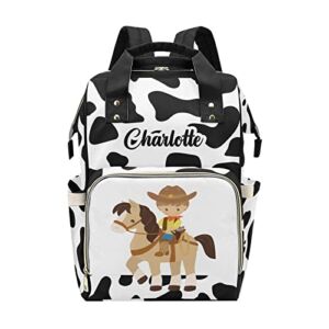 Personalized Baby Diaper Bag Backpack Tote,Cowboy,Custom Diaper Bags for Baby Girl Boy Shower Gift