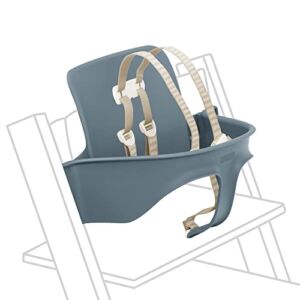 Tripp Trapp Baby Set from Stokke, Fjord Blue – Convert The Tripp Trapp Chair into High Chair – Removable Seat + Harness for 6-36 Months – Compatible with Tripp Trapp Models After May 2006