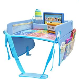 Kids Travel Tray Car Seat Tray for Kids Road Trip Essentials Car Seat Table Tray for Kids Travel Tray Lap Desk for Cars Toddler Travel Tray for Car Seat Activities Car Accessories for Kids