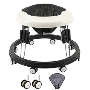 jwcvazo Baby Walker Multifunction Foldable Anti Roller Infant Toddler Walker with Wheels Adjustable Height for All terrains for Baby Boys and Baby Girls 6-18Months