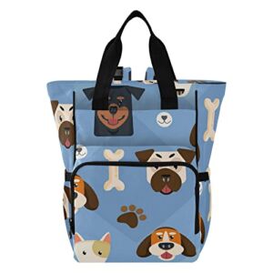 Cute Dogs Diaper Bag Backpack Baby Boy Diaper Bag Backpack Nursing Baby Bags Travel Mommy Bag with Insulated Pockets for Baby Registry Search Gift