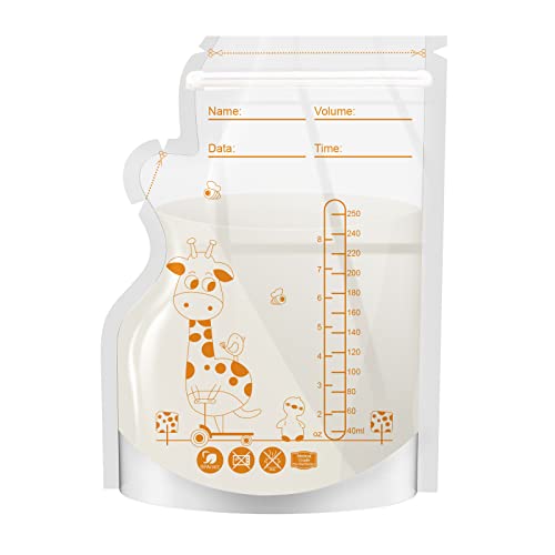 Mumgaroo Breastmilk Storage Bags, 8.5 OZ / 40 Pcs Breast Milk Storage Bags with Double Zip Lock, Self Standing, Pre-Sterilized Breast Milk Storing Containers, Space Saving Flat Profile | The Storepaperoomates Retail Market - Fast Affordable Shopping