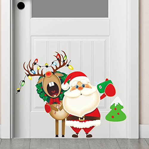 GGBOY Christmas Wall Decals, Santa Claus Christmas Wall Stickers Removable, Xmas Reindeer Christmas Vinyl Wall Decal, Christmas Window Clings Stickers Decals for Wall Window Kid Bedroom Decorations | The Storepaperoomates Retail Market - Fast Affordable Shopping