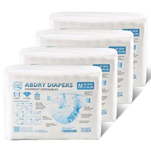 Littleforbig Adult Diaper 40 Pieces (4 Packs) – ABDry New White Diapers(M)