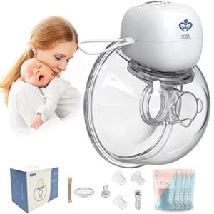 Wearable Breast Pump 2022 New Hands Free Breast Pump Electric with 2 Modes & 5 Levels,Wireless Portable Breast Pump with Massage Mode,Come with 21/24/27 mm Flanges